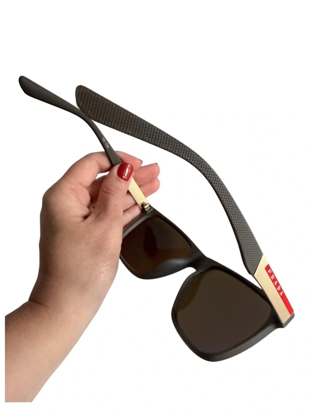 Designer-Inspired Black Oversized Sunglasses | Red Accent Arms